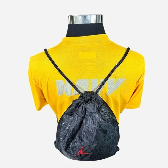 Jordan Jump Man Black Pattern Padded Drawstring Gym Bag